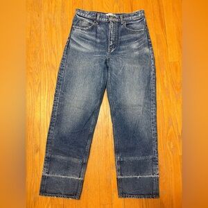 Moussy Vintage Orin JW Tapered Straight Leg High Waist Distressed Denim Jeans 27